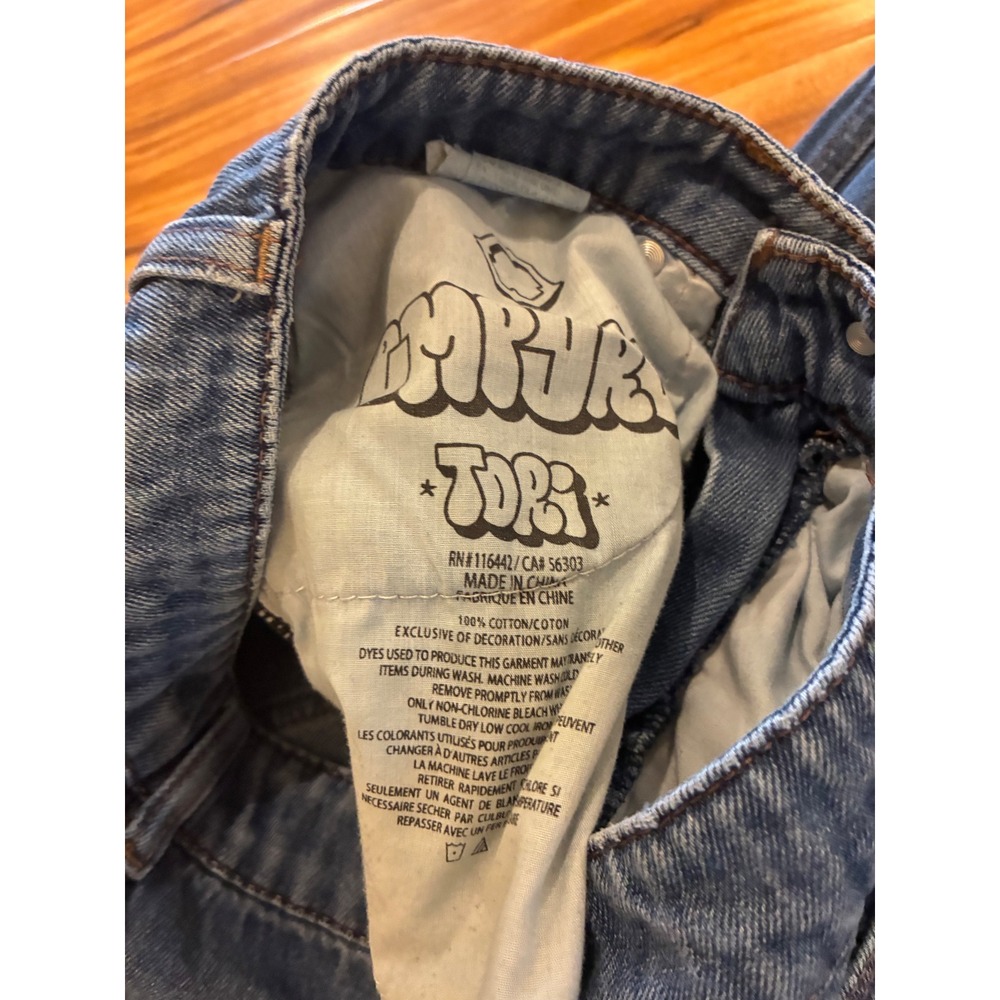 Empyre Tori Cargo Jeans Medium Wash Y2K Vintage Skate Wide Leg Denim‎ Pants Sz 2 - Picture 4 of 11